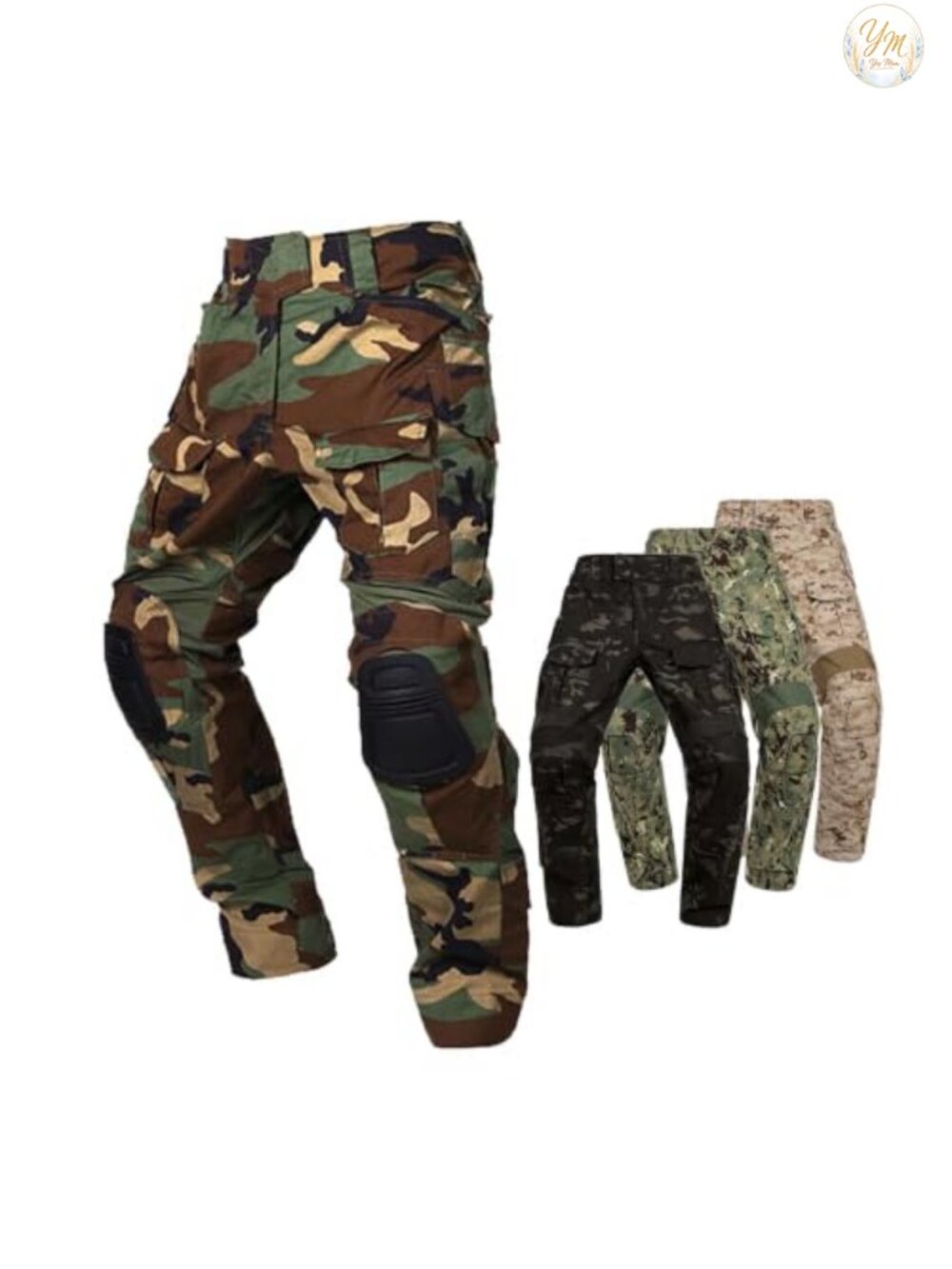 Tactical Pants with Removable Knee Pads, Elastic Splicing, Adjustable, Cotton,